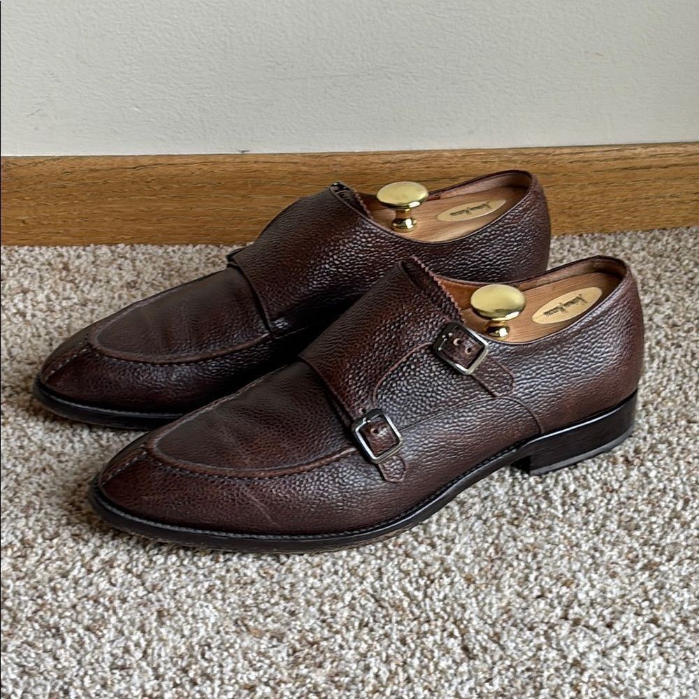 Antonio Maurizi SuitSupply Bwn Pebble Grain Double Monk Strap Shoes Eu 44 US 11